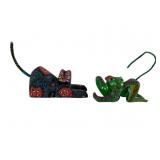 Two Hand-Painted Oaxaca Alebrije Folk Art Cats