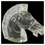 Large Franklin Mint Glass Horse Head Sculpture