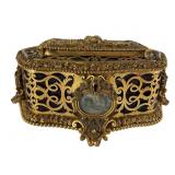 Antique Gilt Bronze Jewelry Casket