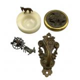 Decorative Brass Hook & Assorted Collectibles