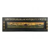 Hand-Painted American Folk Art Schoolhouse Scene