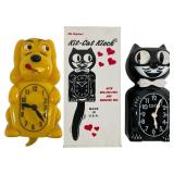 Klocker Spaniel & Kit-Cat Plastic Wall Clocks