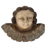 Early Carved & Painted Wooden Angel Wall Hanging