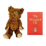 Vtg Mohair Teddy Bear & Wizard of Oz Book