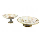 Two Porcelain Pedestal Dishes