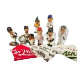 Sports Memorabilia Lot: Bobbleheads and Towels