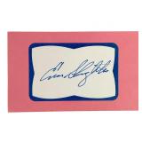Enos Slaughter Signed 3 x 5 Card