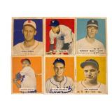 Six 1949 Bowman Baseball Cards Set