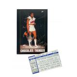 Signed Darryl Dawkins Promo Card and Ticket Stub