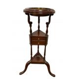 Mahogany Fern Stand with Brass Insert