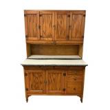 Reconstructed Hoosier Cabinet, Sellers Tag