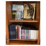 Composite Golfer Figure, Books, Etched Decanter