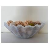 Clam Shaped Glass Bowl with Decorations