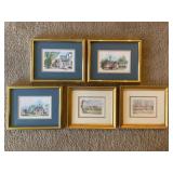 Five Framed Architectural Prints