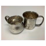 Two Sterling Silver Monogrammed Cups