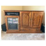 Wood Media Cabinet with Glass Door