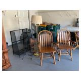 Wooden Spindle Chairs, Floor Lamp, Plus