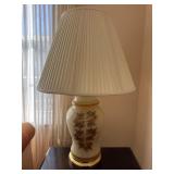 Pair Glass Table Lamps, Floral Design