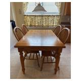 Oak Dining Table with Four Chairs