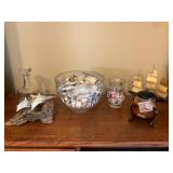 Glass Items, Dolphin Fig., Assorted Shells, Plus