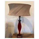 Red Lucite Type Table Lamp, 34 Inches Tall
