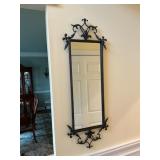 Rectangular Wall Mirror with Wrought Iron Frame