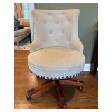 Tufted Upholstered Swivel Chair with Casters