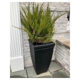 Pair 28 Inch Plastic Planters with Live Greenery