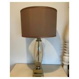 Pair Glass Table Lamps with Shades