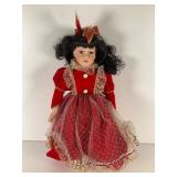 Porcelain Doll in Red Dress