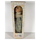 Porcelain Doll in Floral Dress, 16 Inches