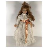 19-Inch Porcelain Doll with Lace Dress