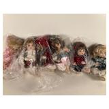 Six 7-Inch Porcelain Dolls in Bags