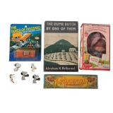 Vintage Collectibles Lot: Toys, Pins, and Book