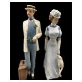 Royal Dux Figures, Couple in Edwardian Apparel
