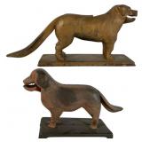 2 Cast Metal Dog Nutcrackers