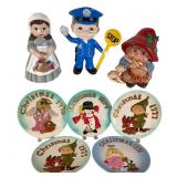 Vtg Ceramic Figurines & Plates