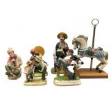 Six Figurines Including PJï¿½s Carousel Horse
