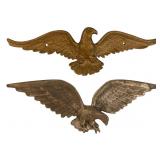 2 Metal American Eagle Wall Plaques