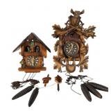 Two Black Forest Style Cuckoo Clocks