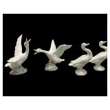 Four Lladro Porcelain Duck Figurines