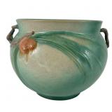 1930s Roseville Green Pinecone Jardiniere
