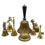 Eight Assorted Brass Bells