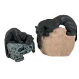 2 Austin Sculpture Panther & Resin Panther