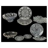 Glassware Grouping with Etched and Pressed Pattern