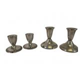 Two Pairs of Weighted Sterling Candleholders