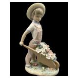 Lladro #1283 Figurine, Boy with Wheelbarrow
