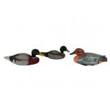 Three Wooden Duck Decoys