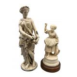Two Painted Spelter Statuettes