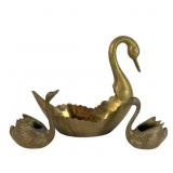 Three Brass Swans